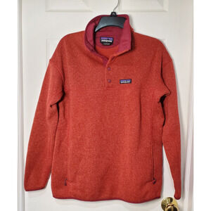 Patagonia Better Sweater 1/4 Zip Fleece Pullover Women L Coral Orange 25618